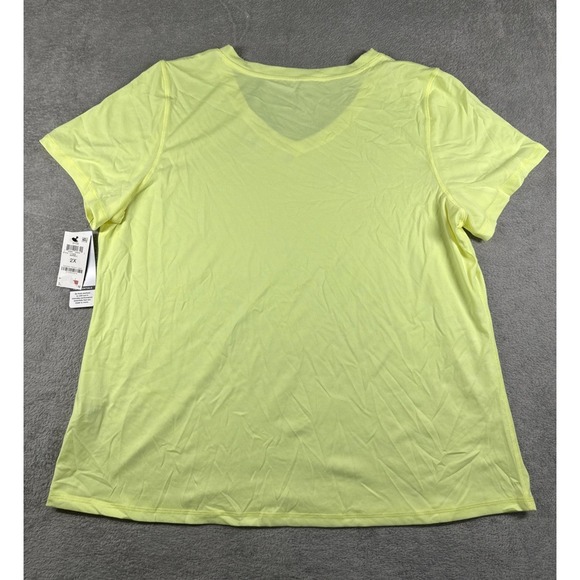 NWT ID Ideology Plus Size Solid Essentials Active Tee Neon Yellow Size 2X - Picture 2 of 10